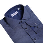 Mc Laurent Italian Dot Shirt (Navy Blue)