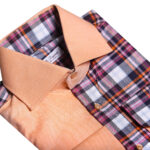 Mc Laurent Italian two tone Shirt (Check Orange)