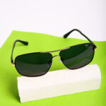Small rectangular Sunglass Black golden
